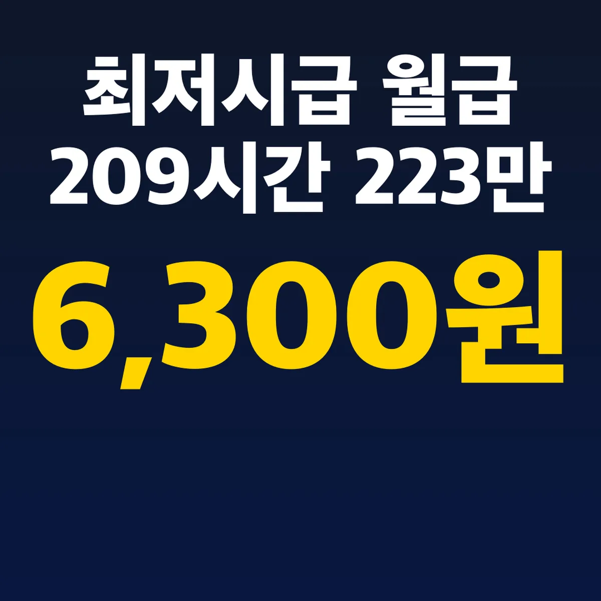 최저시급 월급 209시간 2027년 223만 6,300원